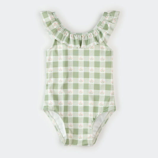 Gingham Flower Swimsuit