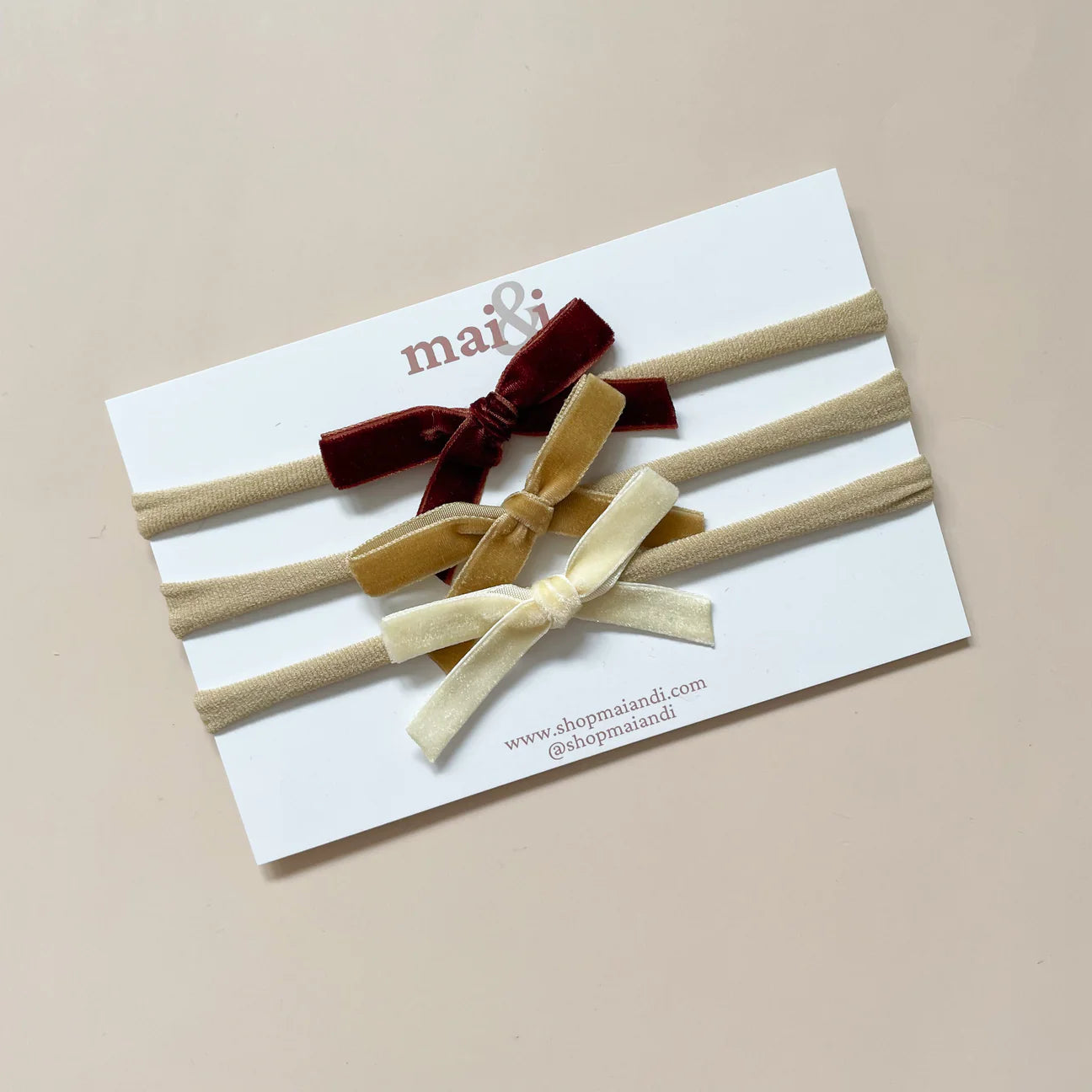 Autumn velvet bows trio