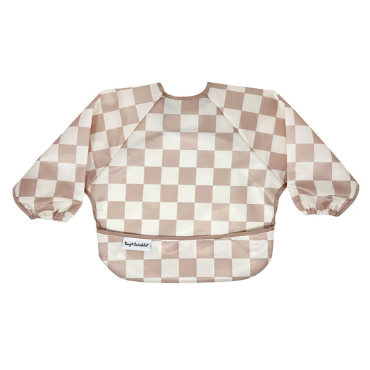 Mess proof Full Sleeved Bib | Brown Checkers