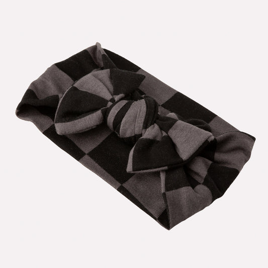 Bamboo Bow | Charcoal Checks
