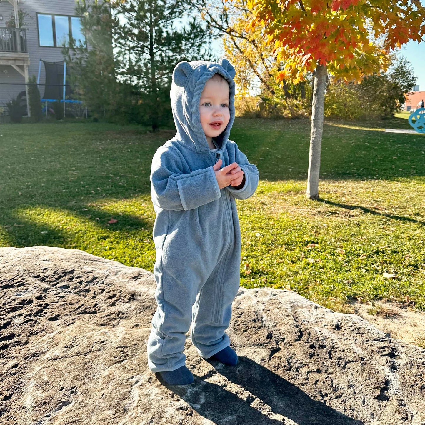 Baby Fleece Bunting Suit | Stormy Blue