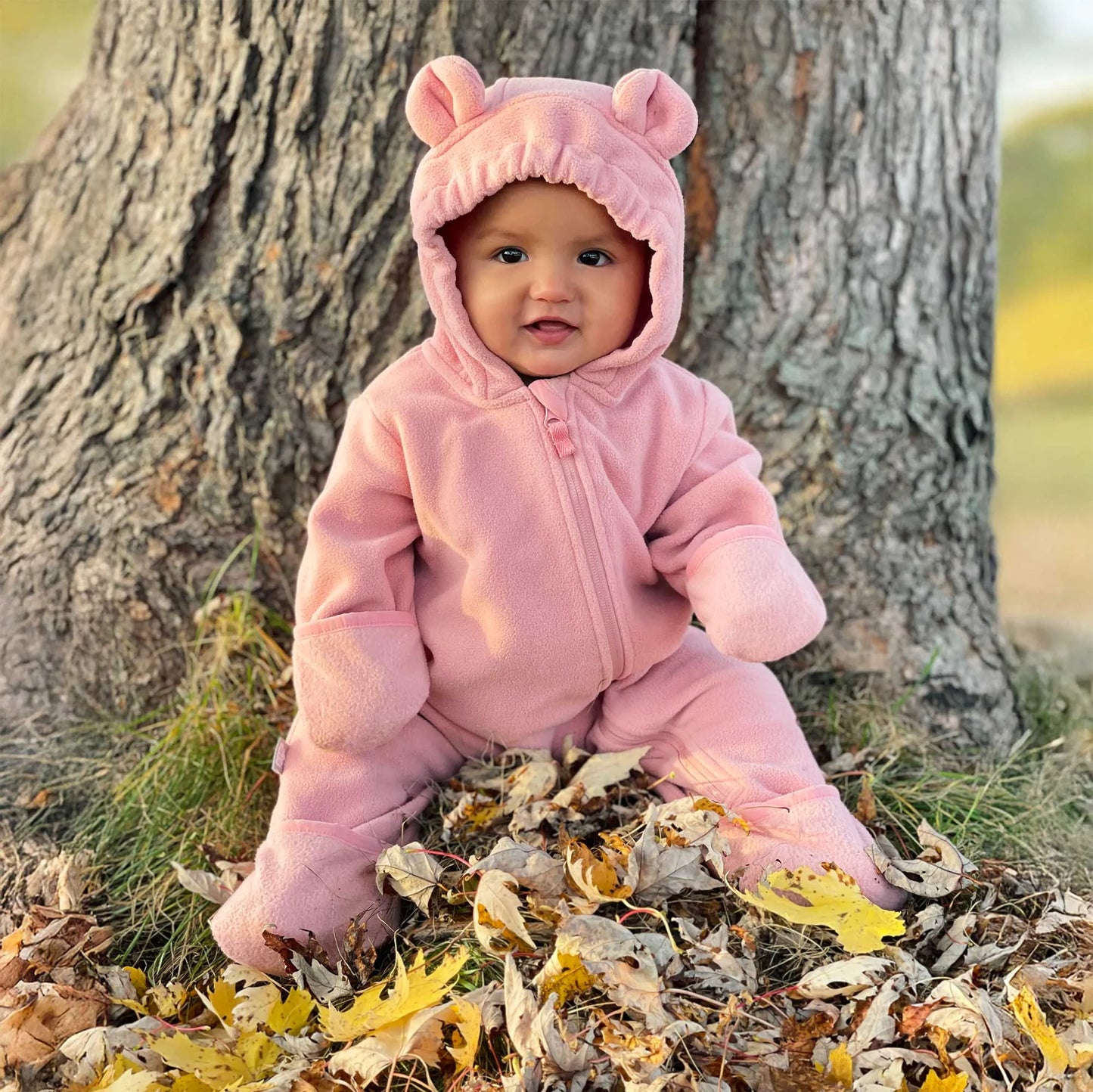 Baby Fleece Bunting Suit | Dusty Pink