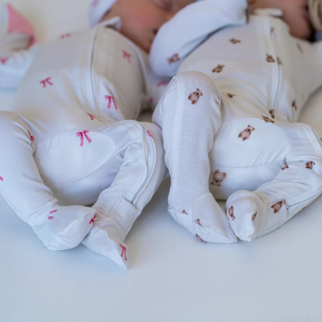 Bamboo Footed Sleeper | Bows