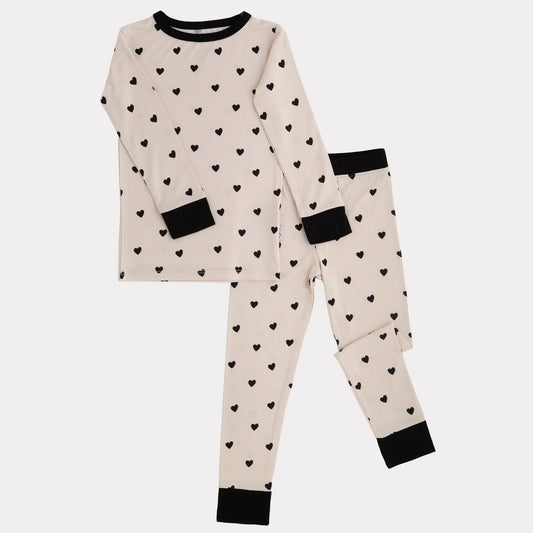 2 Piece Bamboo Sets | Black Hearts