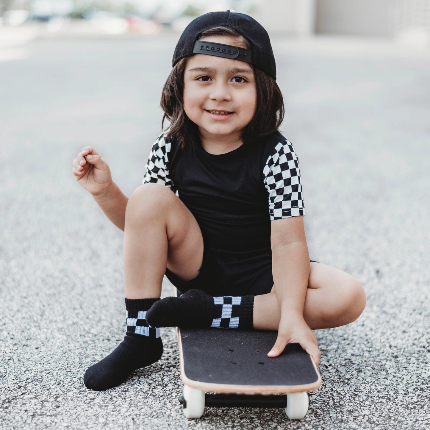 Black Checkered Socks