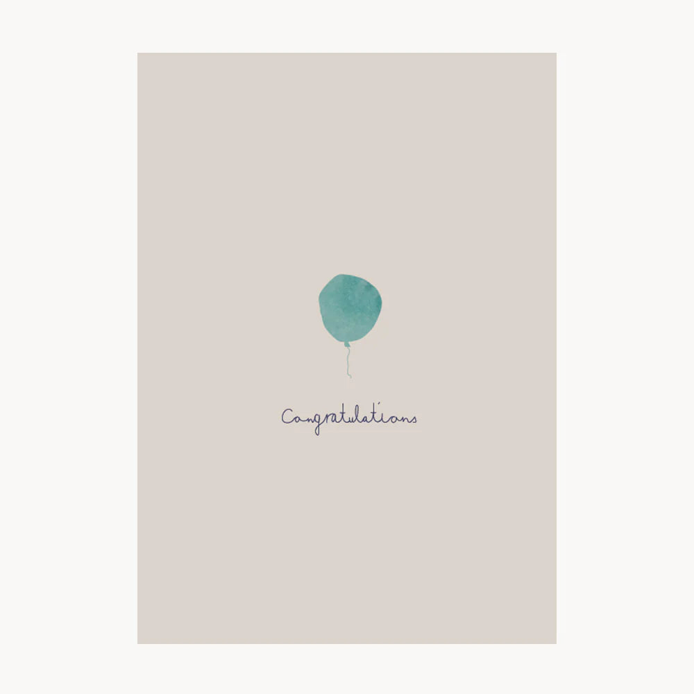 Card - Congratulations blue balloon