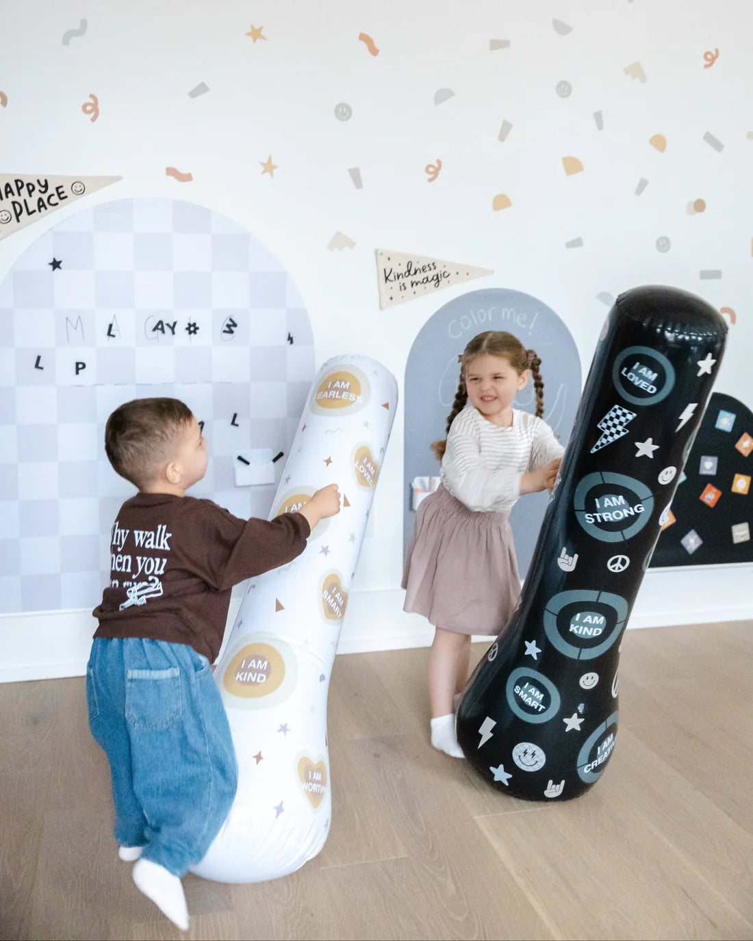 Neutral | Inflatable Punching Bag for Kids with Positive Affirmations