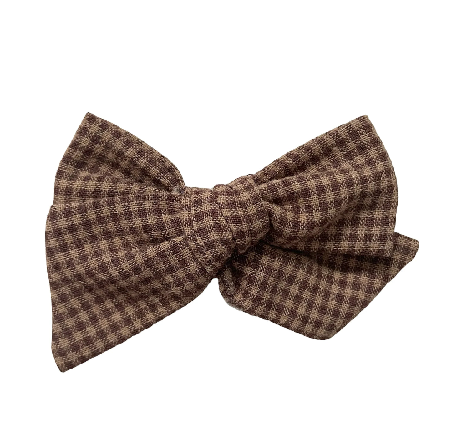 Brown Checkered Pinwheel Bow