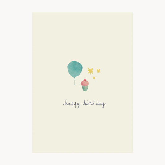 Card - Happy Birthday – blue balloon