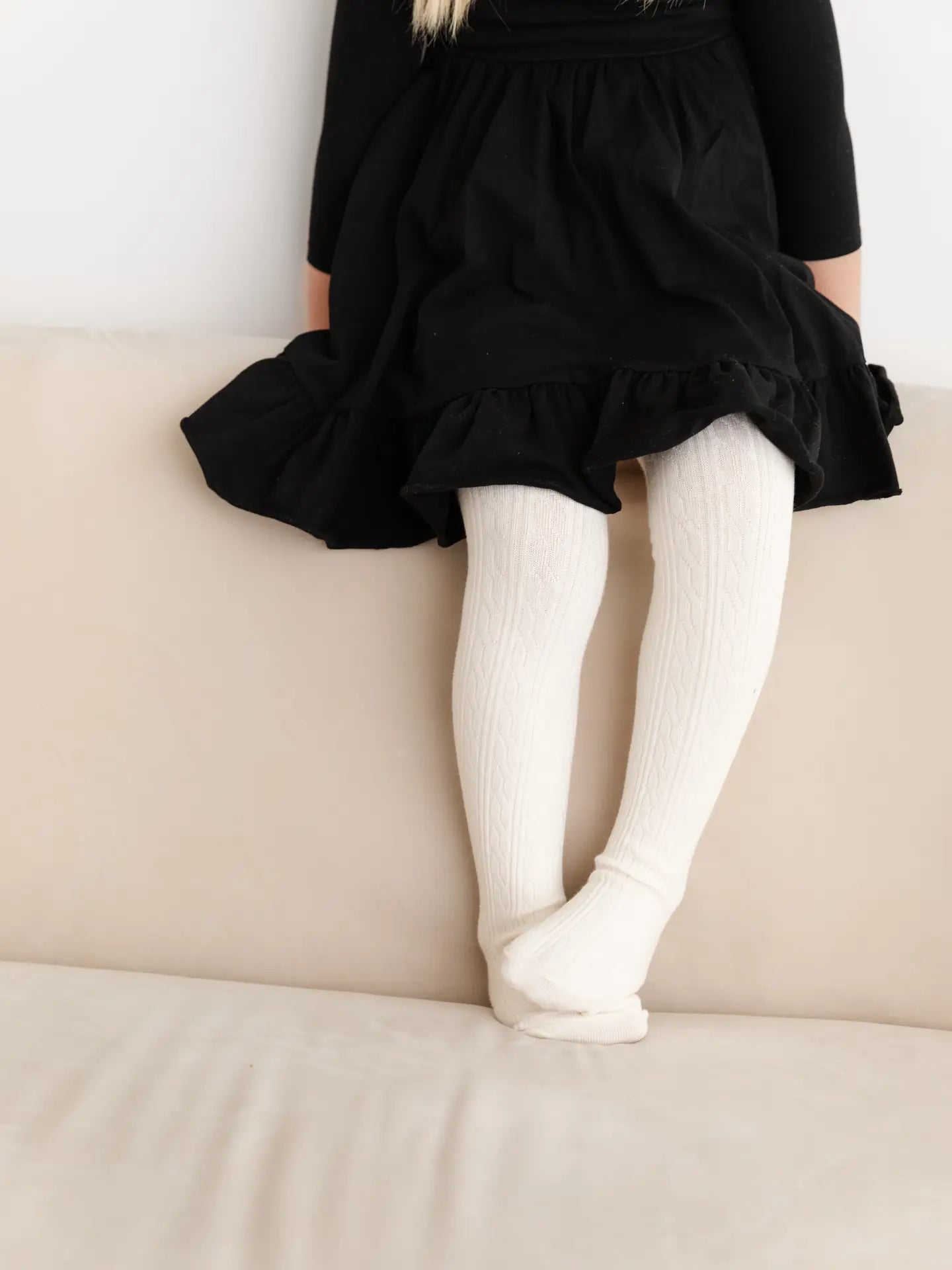 Ivory Cable Knit Tights
