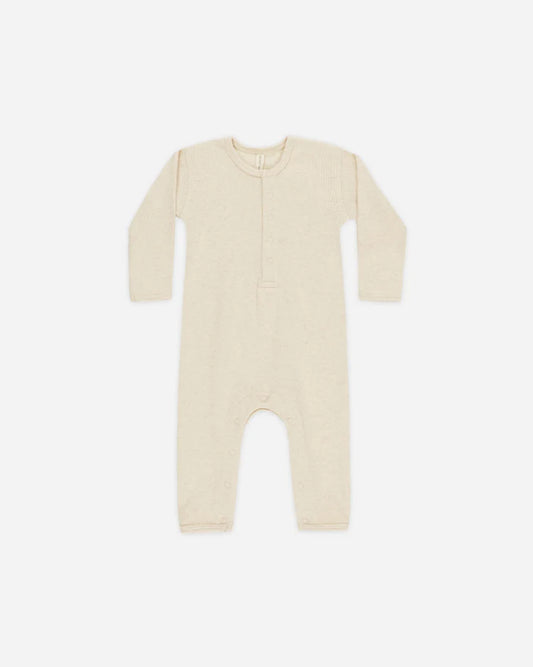 Ribbed Baby Jumpsuit || Oatmeal