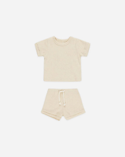 Ribbed Shortie Set || Oatmeal