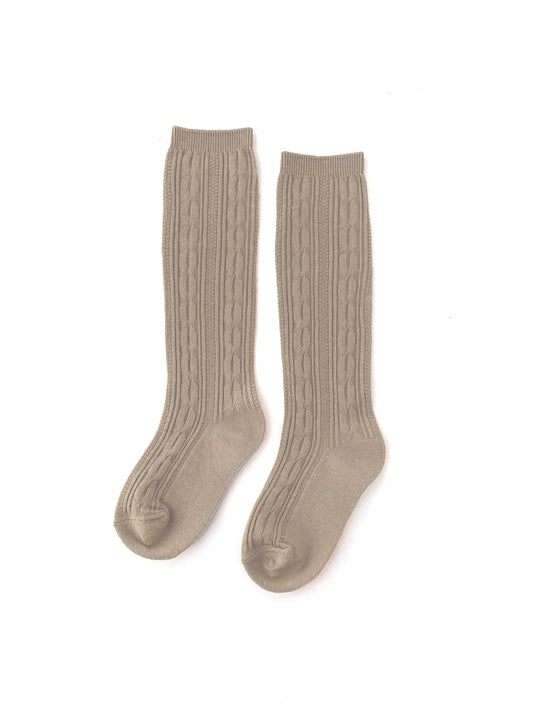 Oat Cable Knit Socks