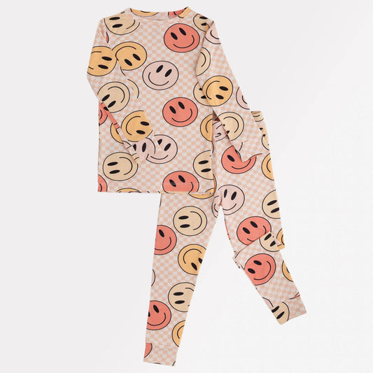 2 Piece Bamboo Set | Peach Smiley