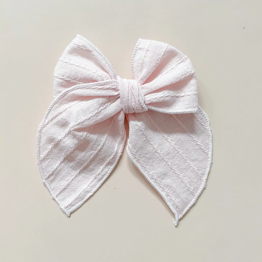 Pink Stripe Fable Bow Clip