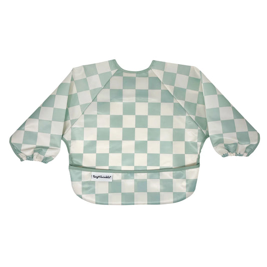 Mess proof Full Sleeved Bib | Sage Checkers