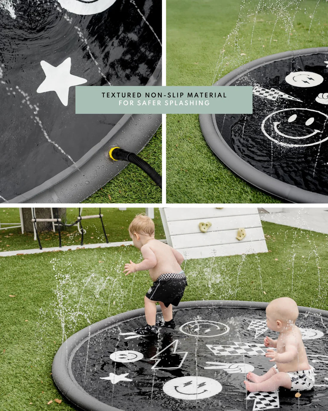 Sprinkler Splash Pad for Kids | Monochrome Smiley