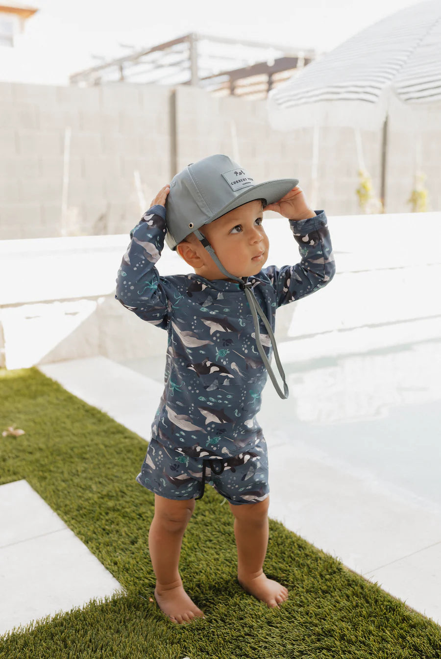 Classic Waterproof Snapback Hat | Stone Blue