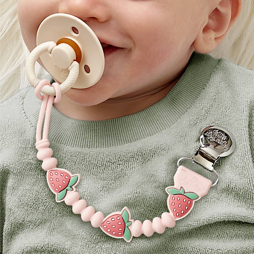 Pacifier Clip/Sweetie Strap Plus - Strawberry