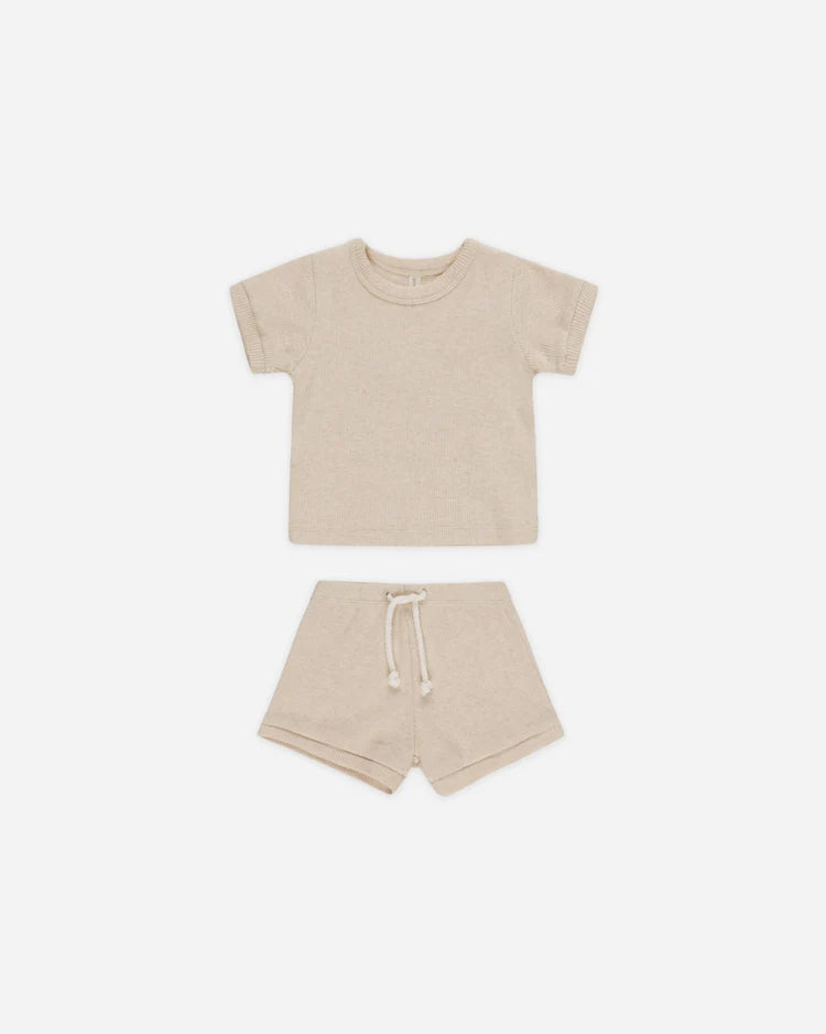Ribbed Shortie Set || Taupe