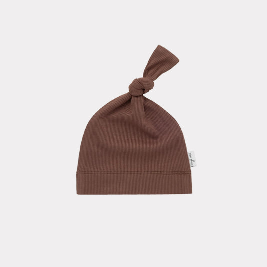 Bamboo Ribbed Knot Hat | Walnut