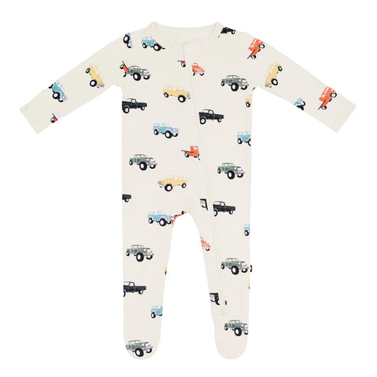 Zippered Footie in Vintage Truck