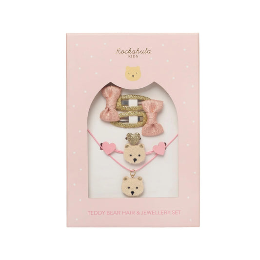 Teddy Bear Hair & Jewelry Set