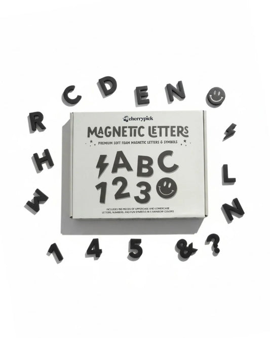 Soft Foam Magnetic Letters & Symbols 150pc Set | Solid Black