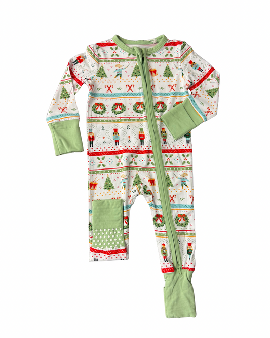 Nutcracker Fair Isle Zipper Romper