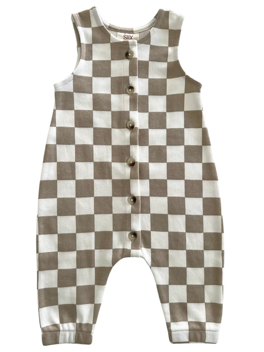 Tiramisu Checkerboard | Organic Bay Jumpsuit
