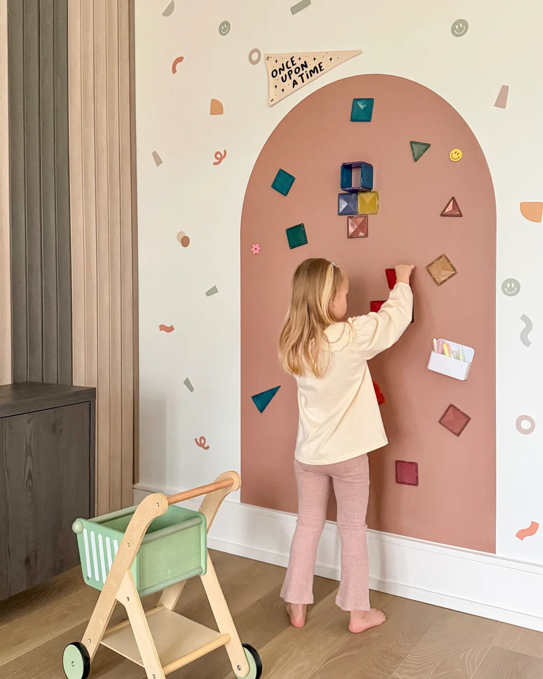 ** New backing || JUMBO Magic Playwall - Arch Magnetic Wall Decal | Caramel