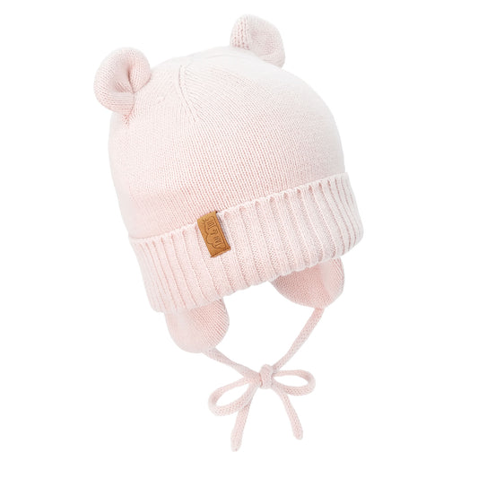 Bear Knit Hat | Light Pink