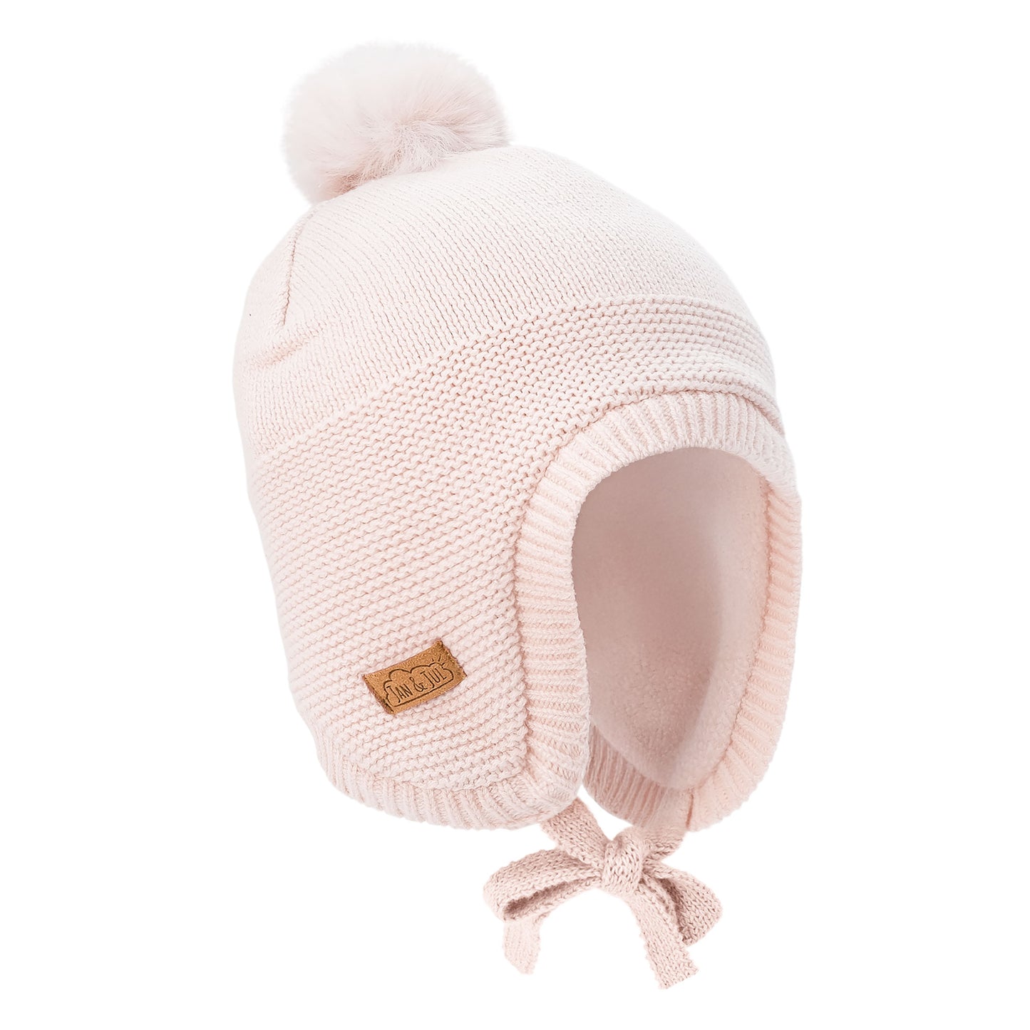 Pom-Pom Knit Hat | Light Pink