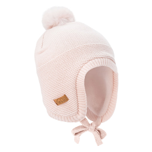 Pom-Pom Knit Hat | Light Pink