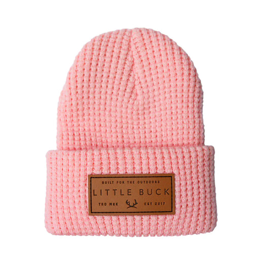 Pink Blush Waffle Cabin Beanie