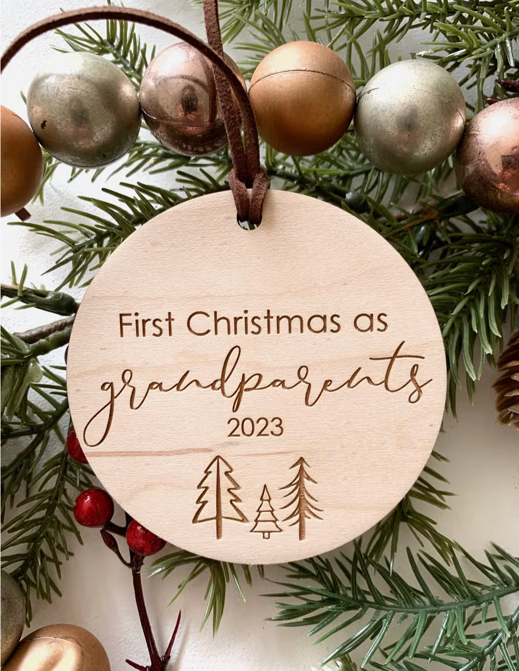 First Christmas As Grandparents | Wooden Christmas Ornament