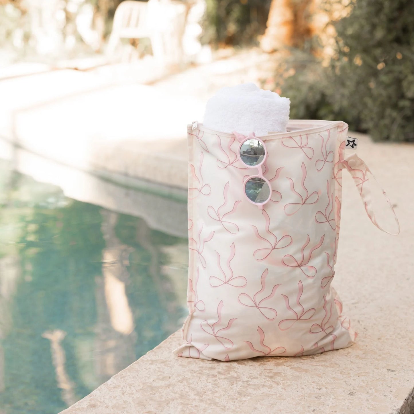 2pk Mess-proof Wet Bags | Toile Floral + Bows