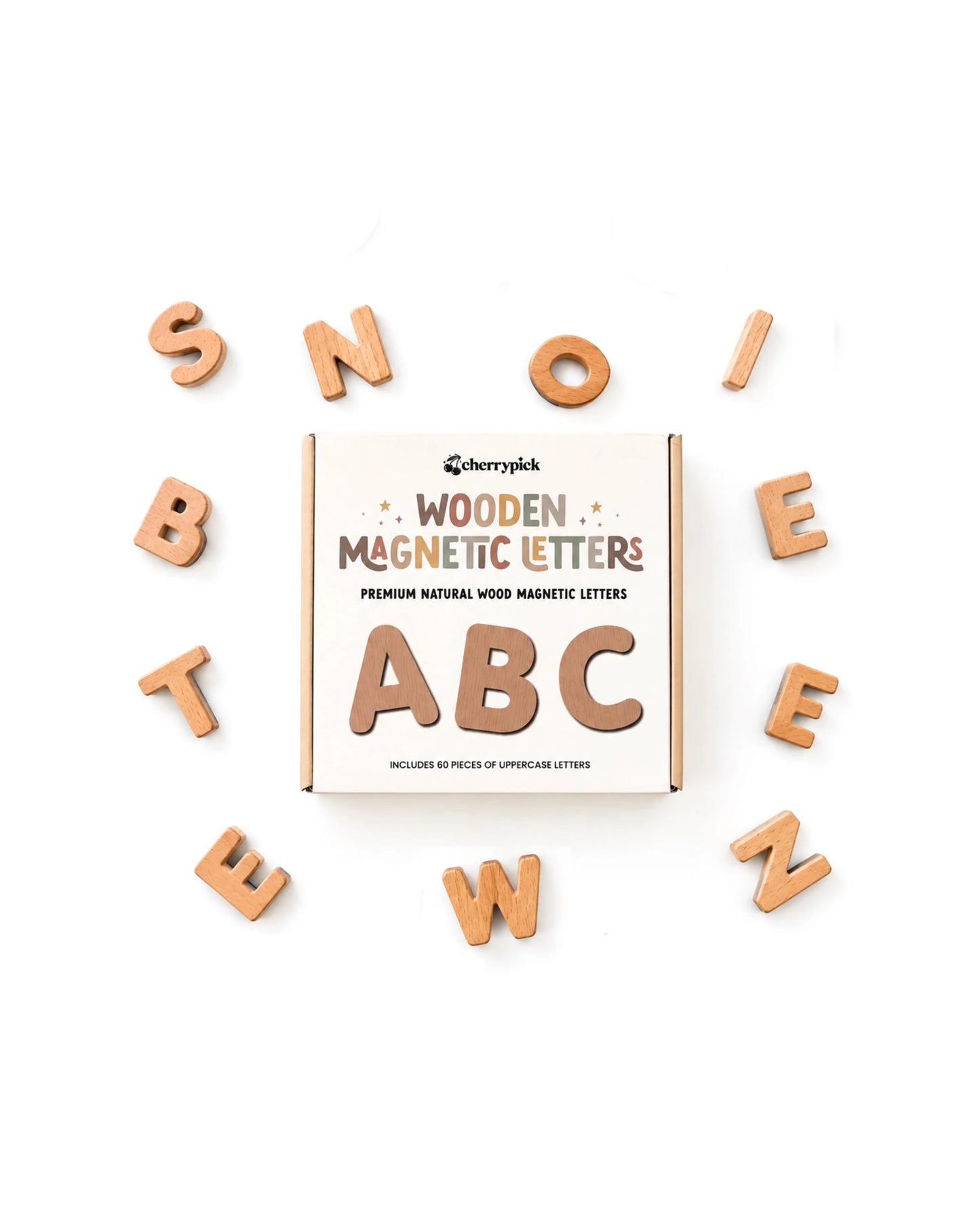 Wooden Magnetic Letters Set (60 pcs)