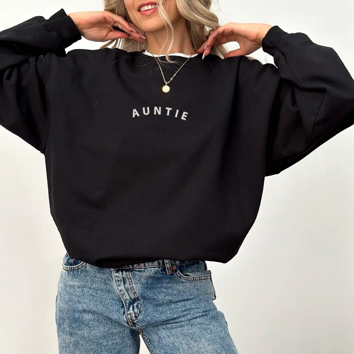 Embroidered Auntie Crewneck