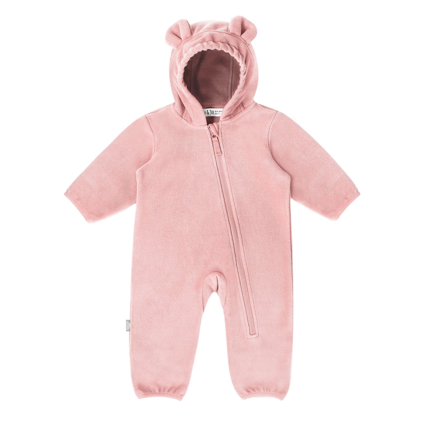 Baby Fleece Bunting Suit | Dusty Pink
