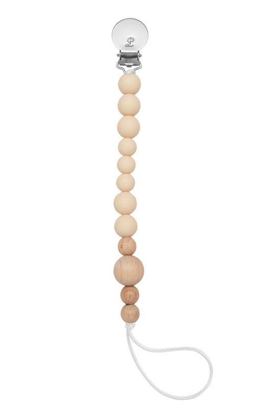 Colour Block Silicone & Wood Pacifier Clip