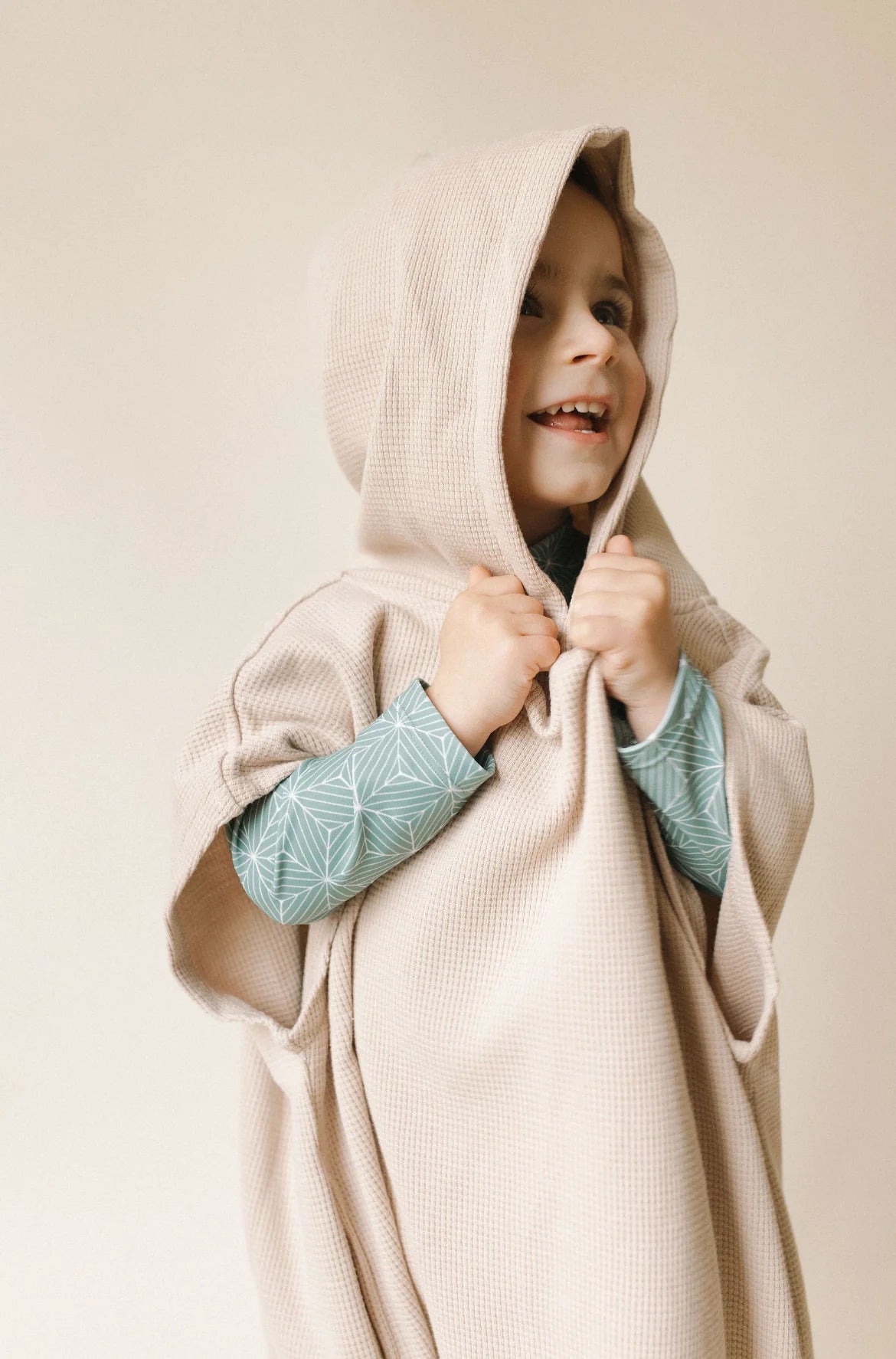 Beige Waffle Beach Poncho