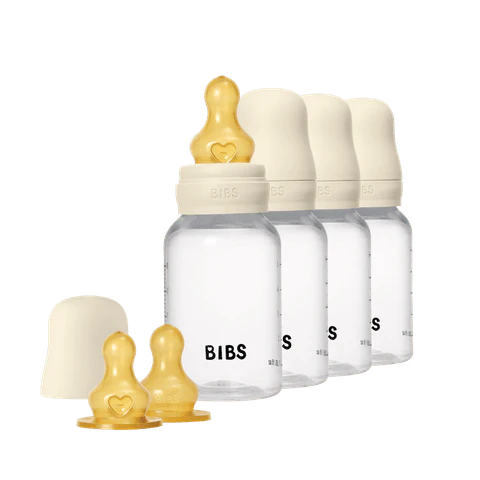 BIBS Baby Bottle Round Latex 4 pack 150 ml Ivory