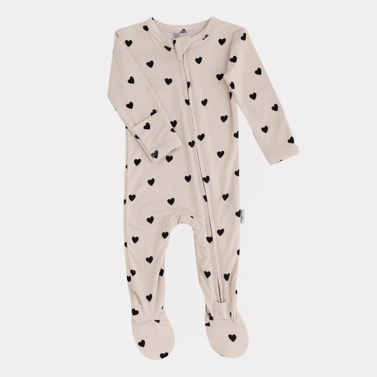Bamboo Footed Sleeper | Black Hearts