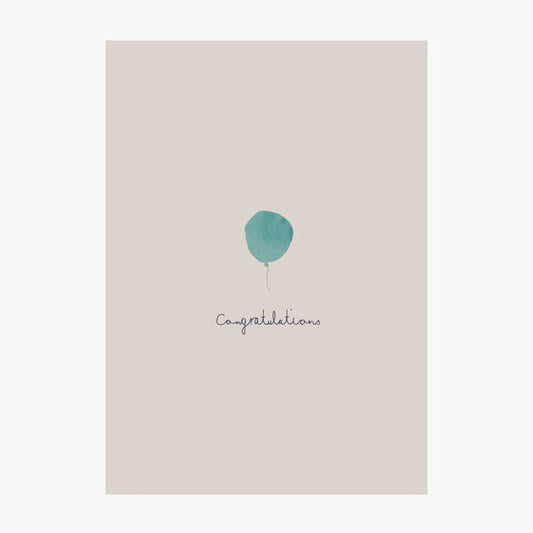 Card - Congratulations blue balloon