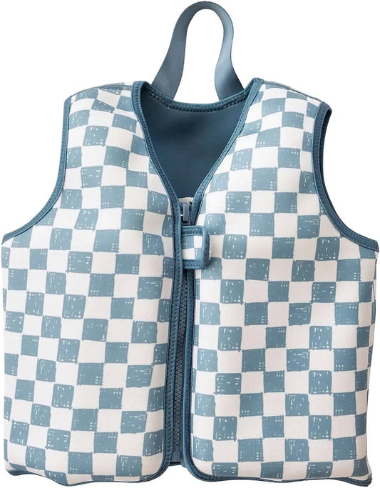 Swim Vest | Blue Checkers