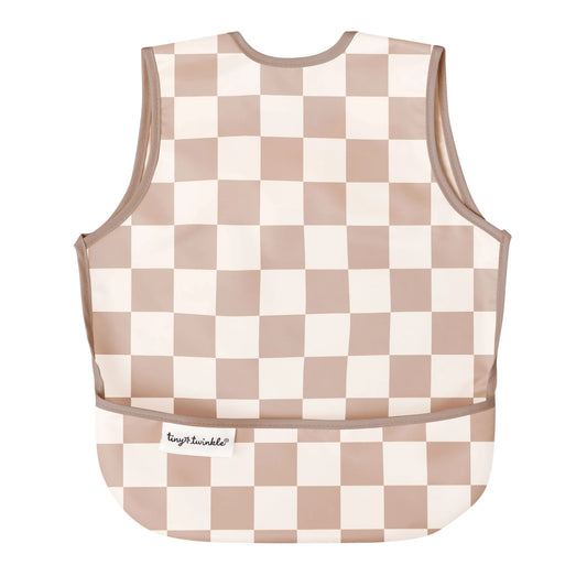 Mess-proof Apron Bib| Brown Checkers