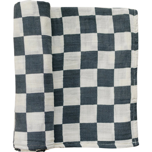 Charcoal Checkered Muslin Swaddle