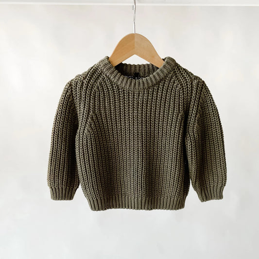 Chunky Knit Sweater | Army Green