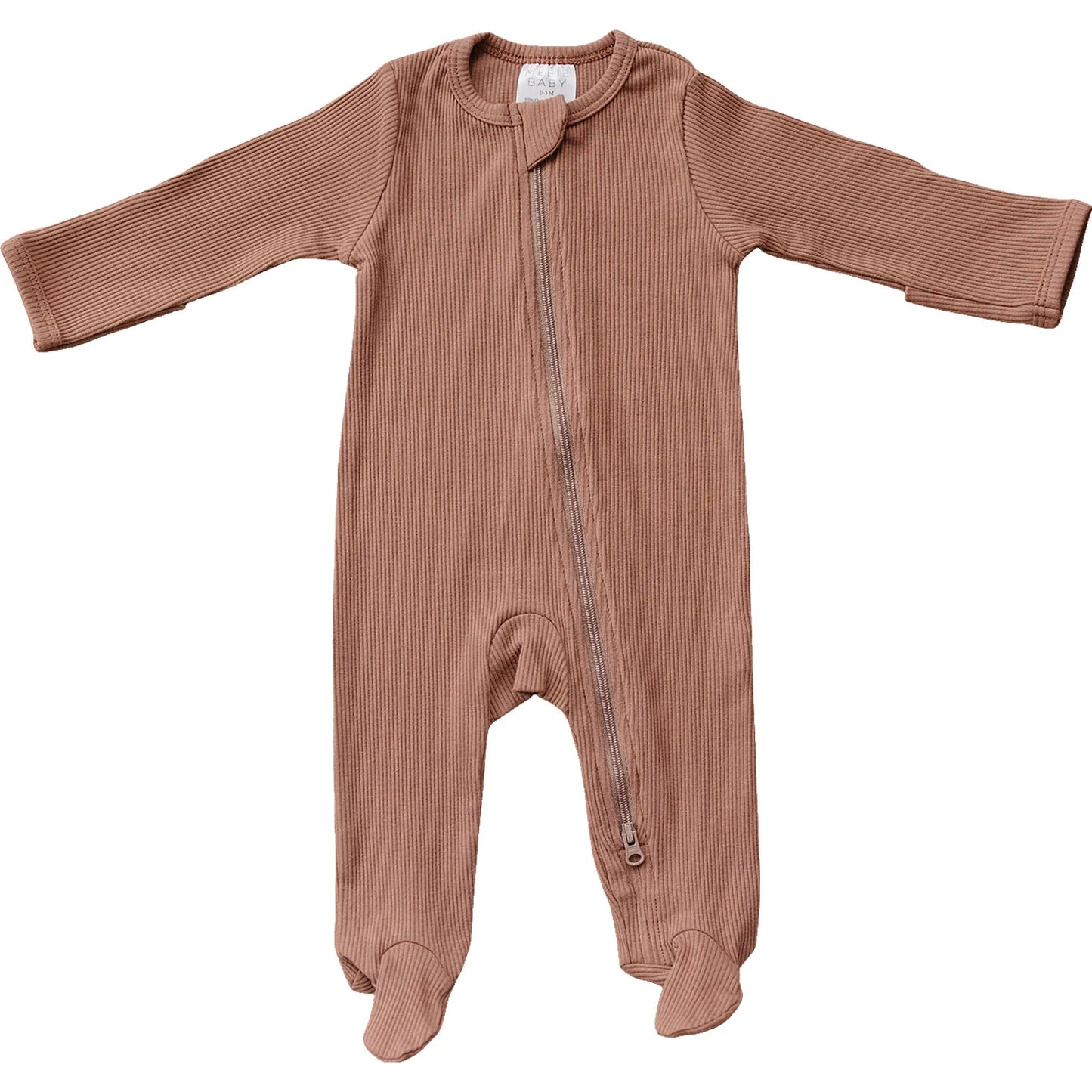 Ribbed Zipper Sleeper | Dusty Rose